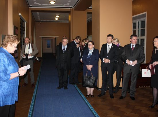 Janus Korczakile pühendatud näituse avamine: fotol Riigikogu esimees Ene Ergma ja Poola Vabariigi Sejmi esimees Ewa Kopacz 